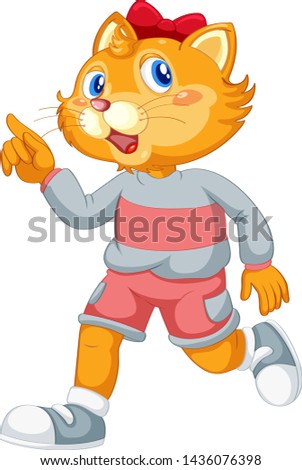 A cute cat catoon character illustration