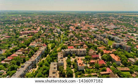 Aerial view of a typical european village.