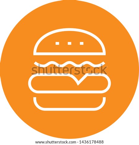 Hamburger Cheeseburger Food Outline Icon