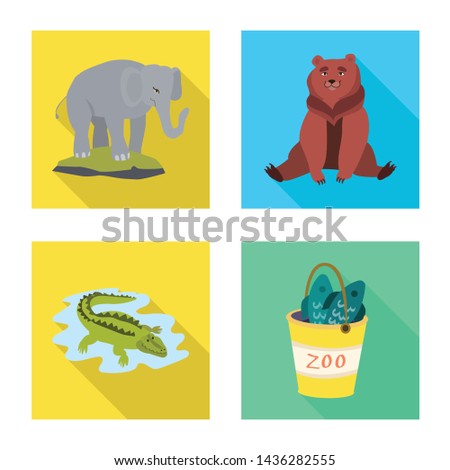 Vector design of safari and animal icon. Collection of safari and fun stock vector illustration.