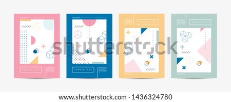 Covers with minimal design. Cool geometric backgrounds for your design. Applicable for Banners, Placards, Posters, Flyers etc. Eps10 vector Royalty-Free Stock Photo #1436324780