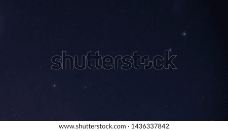 Dark night sky.Panorama blue night sky milky way and star on dark background.Universe filled with stars, nebula and galaxy with noise and grain.Photo by long exposure and select white balance.