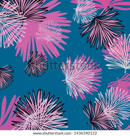 Summer tropical vector design for banner or flyer with exotic leaves.