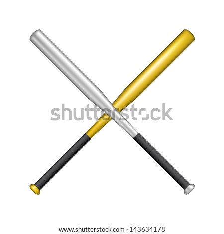 Two crossed baseball bats