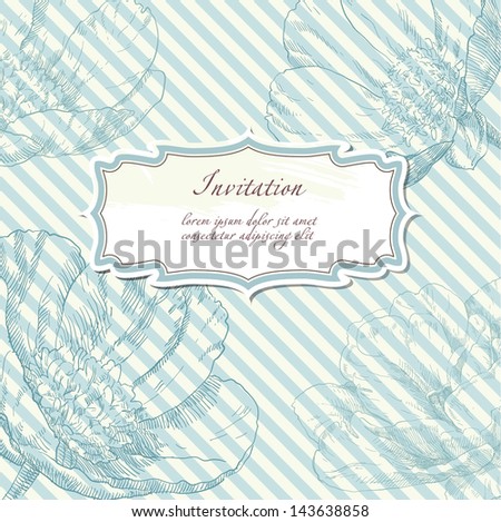 Hand drawing card flower background