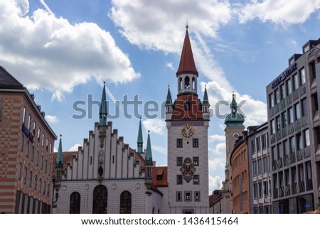 old city hall of munich from below, germany