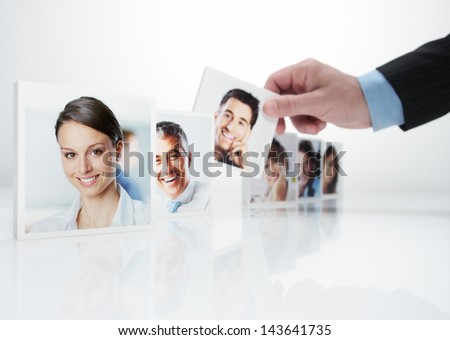 Human Resources concept, Portraits of a group of business people Royalty-Free Stock Photo #143641735