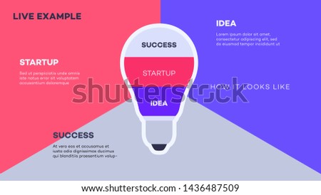 Abstract Lamp. Vector Infographic Template For Business Presentations, Brochure, Layout. Abstract Visualisation Of 3 Steps Process
