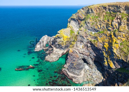 Beautiful summers day on the North Cliffs coast of  Cornwall England UK Europe