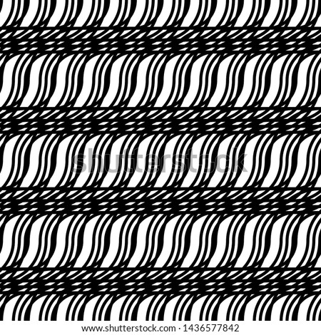 Design seamless monochrome grid pattern. Abstract interlaced background. Vector art
