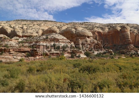 View along the Calf Creek Trail, Grand Staircase Escalante National Monument, Utah Royalty-Free Stock Photo #1436600132