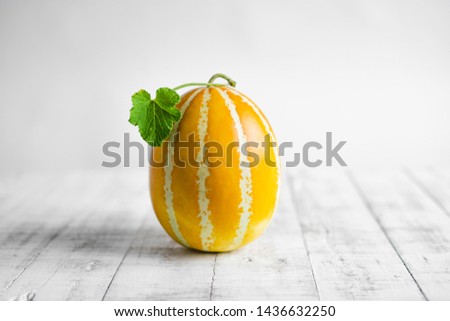 Oriental melon Yellow Melon Golden melon White background