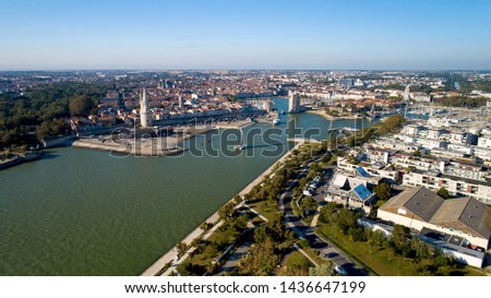 Aerial view of La Rochelle city in Charente Maritime