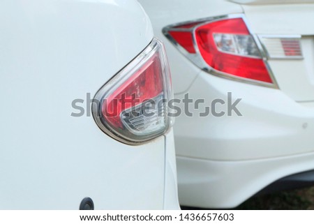 Close-up of the rear light of a modern car. Led optics of the car. Detail on the rear light of a car. Car detail. Developed Car's rear brake light