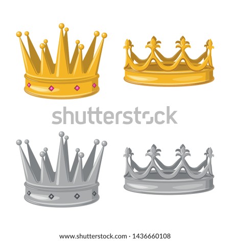 Vector design of medieval and nobility icon. Set of medieval and monarchy vector icon for stock.