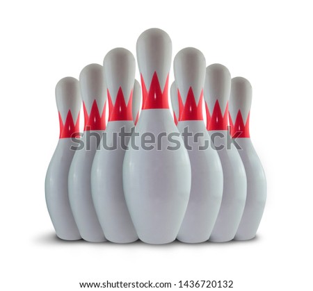 White Bowling pins isolated on white