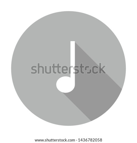 Music quarter note vector icon. Sound, song and melody symbol.