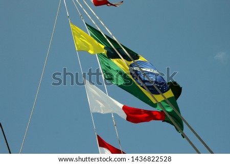 Brazil, green, yellow, white and blue, national flag