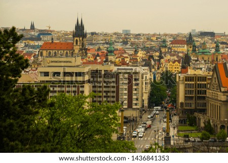 Prague, Czech Republic: Beautiful panorama, landscape from above on the old town.