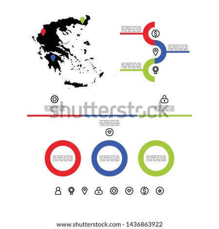 Infographic of Greece with map for business and presentation