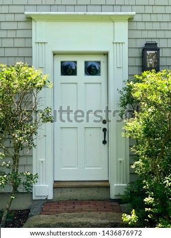 Beautiful colonial style door with blown glass