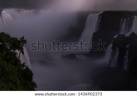 Beautiful waterfall landscape in the Iguazu Falls, Paraná, Brazil