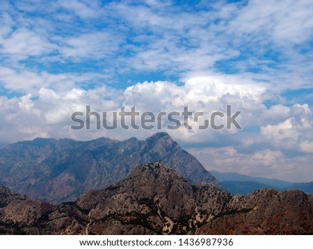 mountain peaks of the Tunek Tepe mountain range in the suburbs of Antalya Turkey