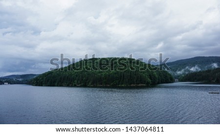 Mountain lake landscape in Romania Royalty-Free Stock Photo #1437064811