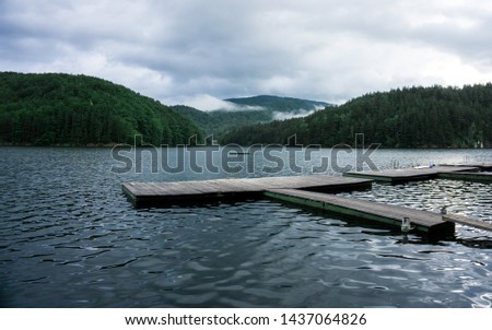 Mountain lake landscape in Romania Royalty-Free Stock Photo #1437064826