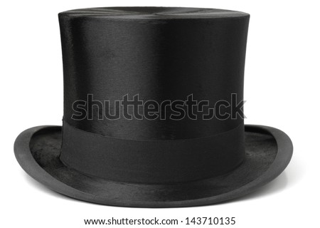 Black top hat isolated on white background Royalty-Free Stock Photo #143710135
