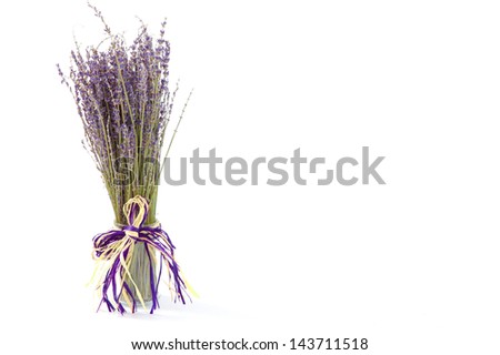 Fresh lavender in a jar isolated on white background