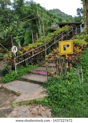 stairs and traffic signs in educational institutions