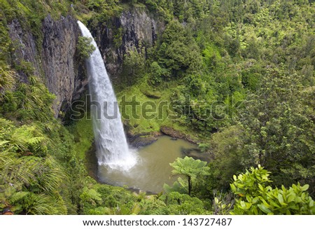 New Zealand - Huka Falls, waterfalls in North Island, Waikato River Royalty-Free Stock Photo #143727487