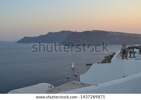 Santorini, Greece. Pictures view of traditional cycladic Santorini houses. Location: Oia village, Santorini, Greece. Vacations background