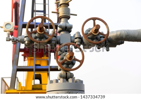 Oil pipeline switch，close-up pictures of  