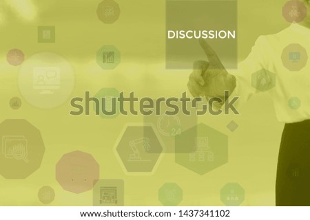 DISCUSSION - business concept presented by businessman