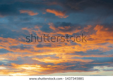 dramatic sky and clouds at sunset
