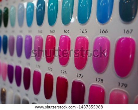 Color palette samples. Color pattern of nail color.