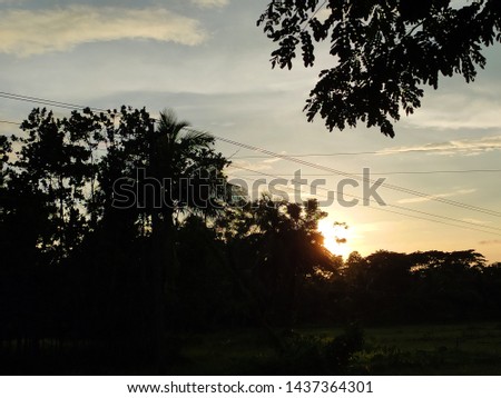 Beautiful cloudy blue sky with the nature of bangladeshi village area.