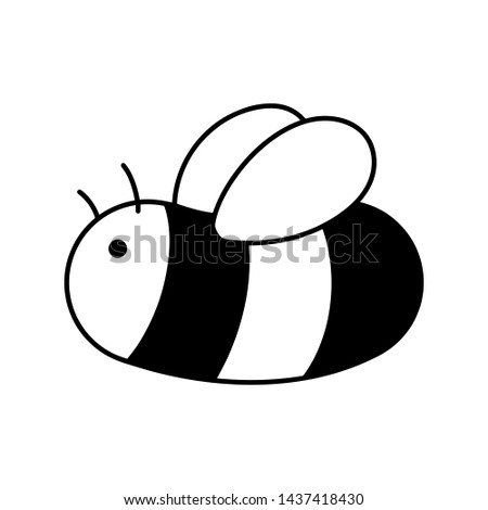 Vector cute looking engraving illustration of honey bee - Vector EPS