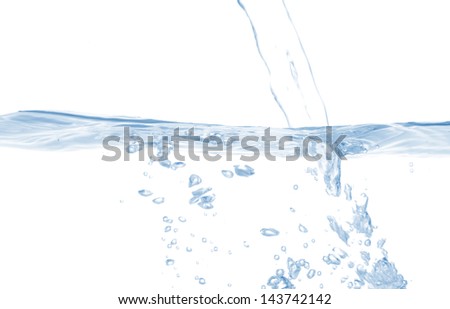 Splash of pure water wave isolated on the white