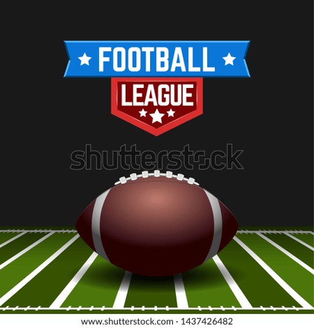 Football leather ball on a field - Vector