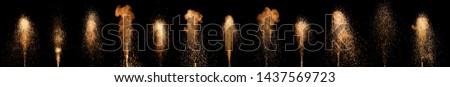 colorful fountain fireworks stream into dark night . Royalty-Free Stock Photo #1437569723