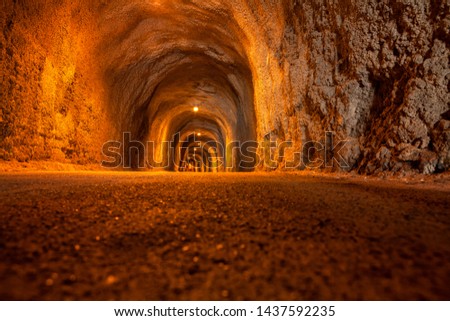 underground pedestrian tunnel through the mountain 