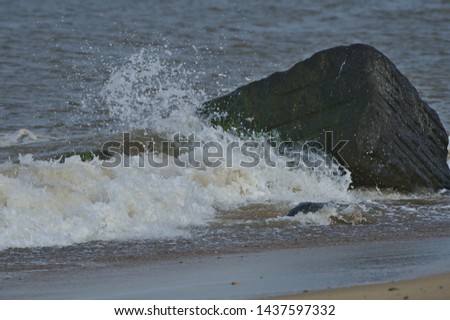 North Sea seascape beach waves, England, UK, Europe