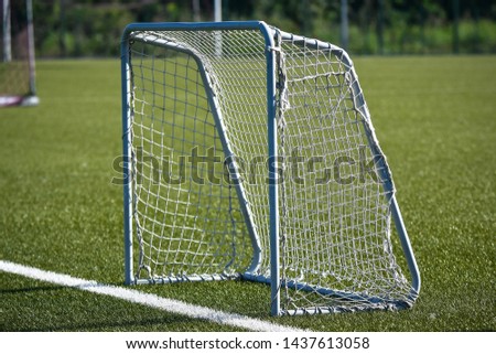 Small soccer / football goal on the grass