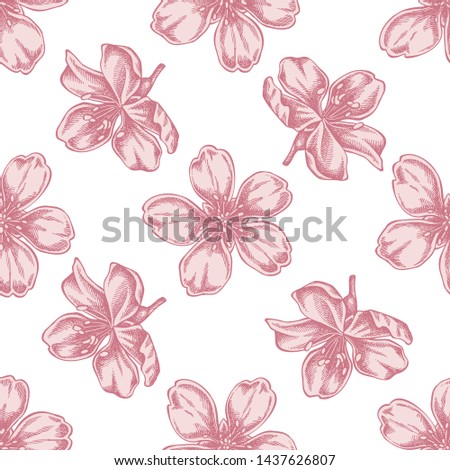 Seamless pattern with hand drawn pastel almond