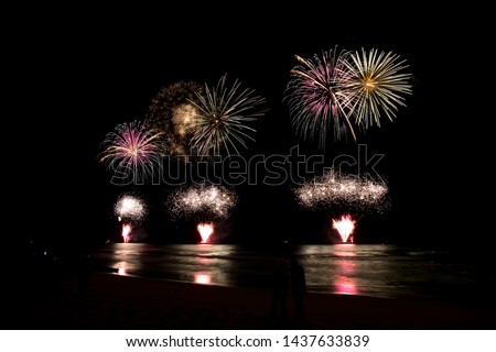 Beautify fireworks at the beach