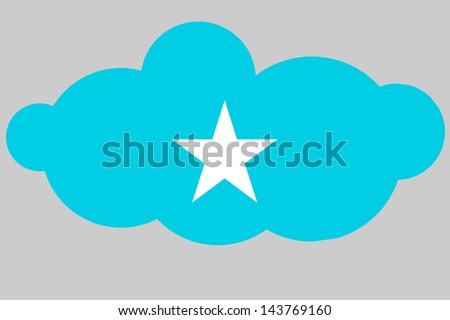 A vector illustration of the flag of Somalia in the shape of a cloud