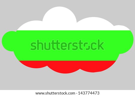 A vector illustration of the flag of Bulgaria in the shape of a cloud
